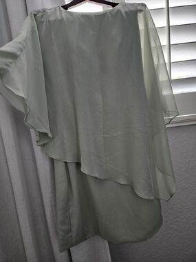 tulip hem chiffon midi bridesmaid dress Tank Draped Chiffon Tulip Hem Bridesmaid Dress